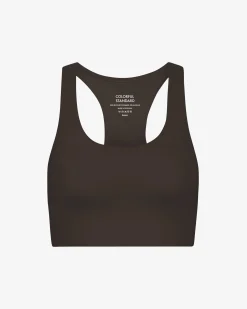 Active Cropped Bra - Coffee Brown