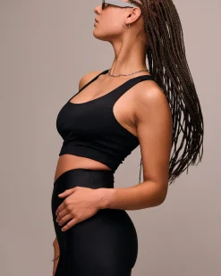 Active Cropped Bra - Deep Black