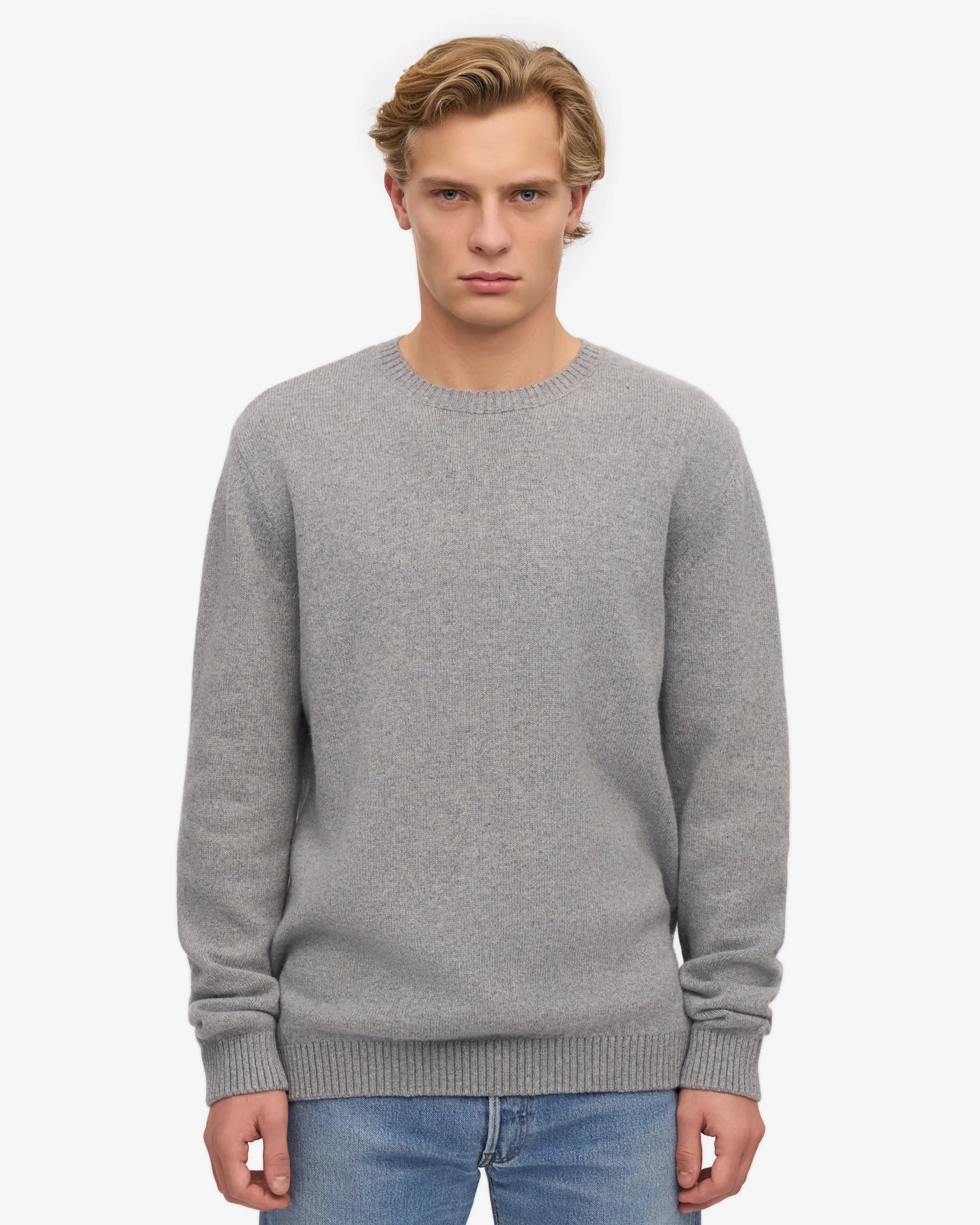 Classic Merino Wool Crew - Heather Grey