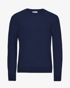 Classic Merino Wool Crew - Marine Blue