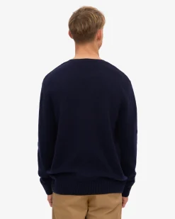 Classic Merino Wool Crew - Navy Blue