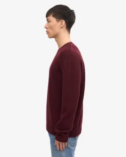 Classic Merino Wool Crew - Oxblood Red