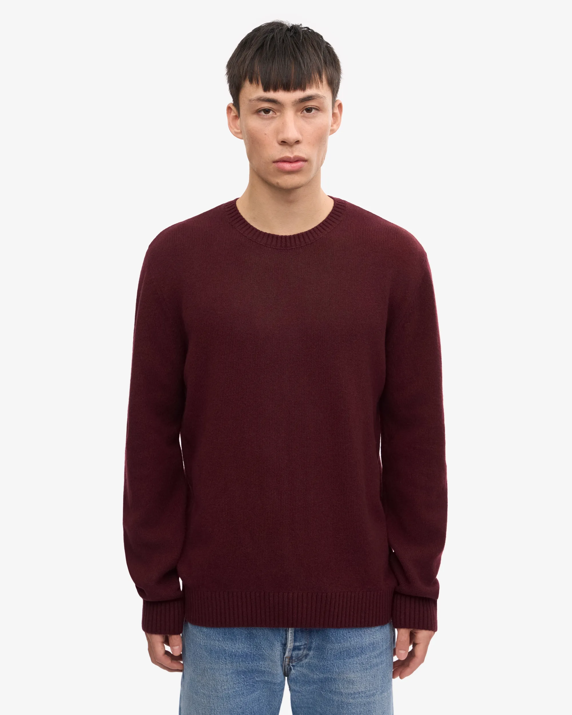 Classic Merino Wool Crew - Oxblood Red