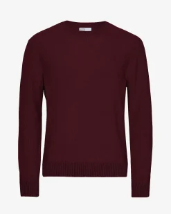 Classic Merino Wool Crew - Oxblood Red