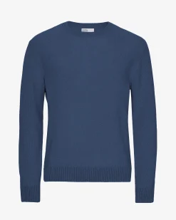 Classic Merino Wool Crew - Petrol Blue