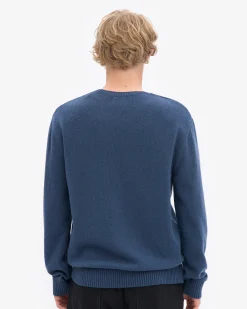 Classic Merino Wool Crew - Petrol Blue