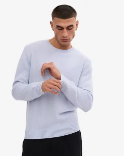 Classic Merino Wool Crew - Polar Blue