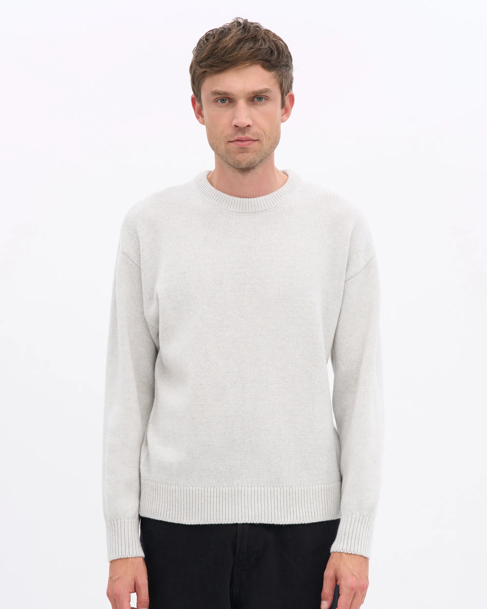 Classic Merino Wool Crew - Snow Melange