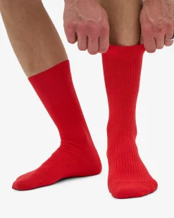 Classic Organic Sock - Red Tangerine