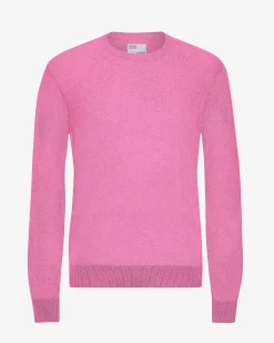 Light Merino Wool Crew - Bubblegum Pink