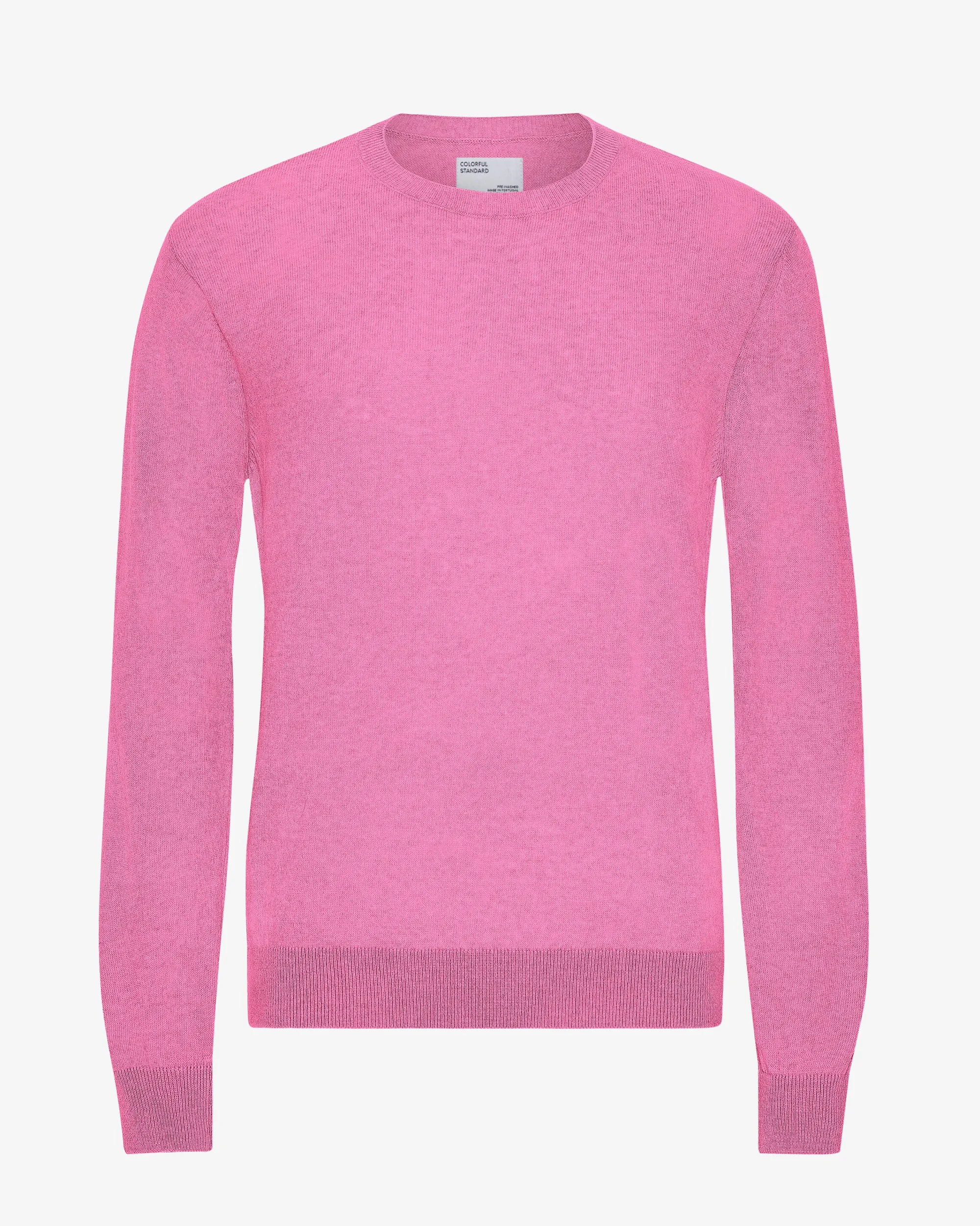 Light Merino Wool Crew - Bubblegum Pink