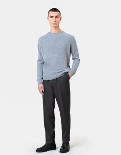 Light Merino Wool Crew - Emerald Green
