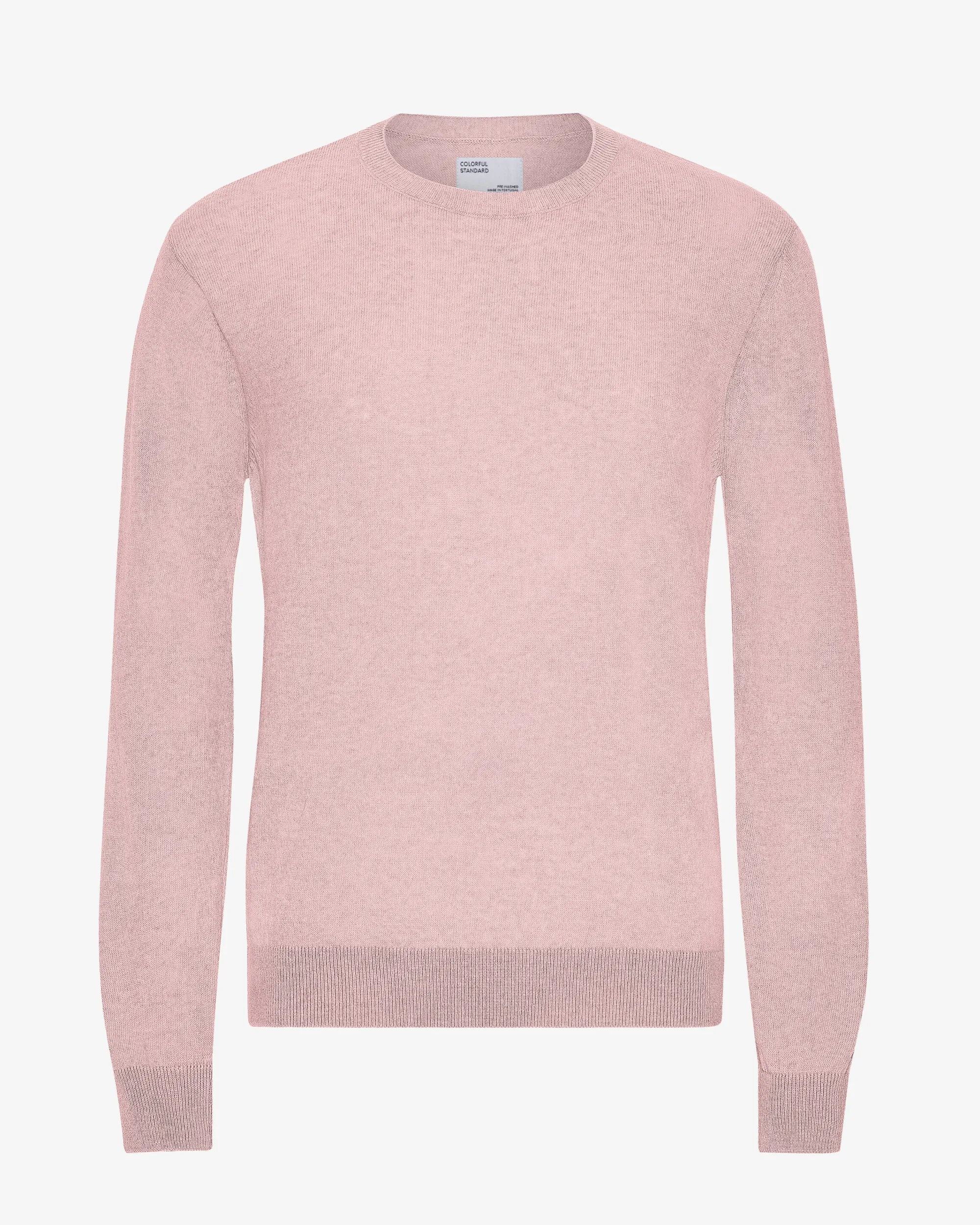 Light Merino Wool Crew - Faded Pink