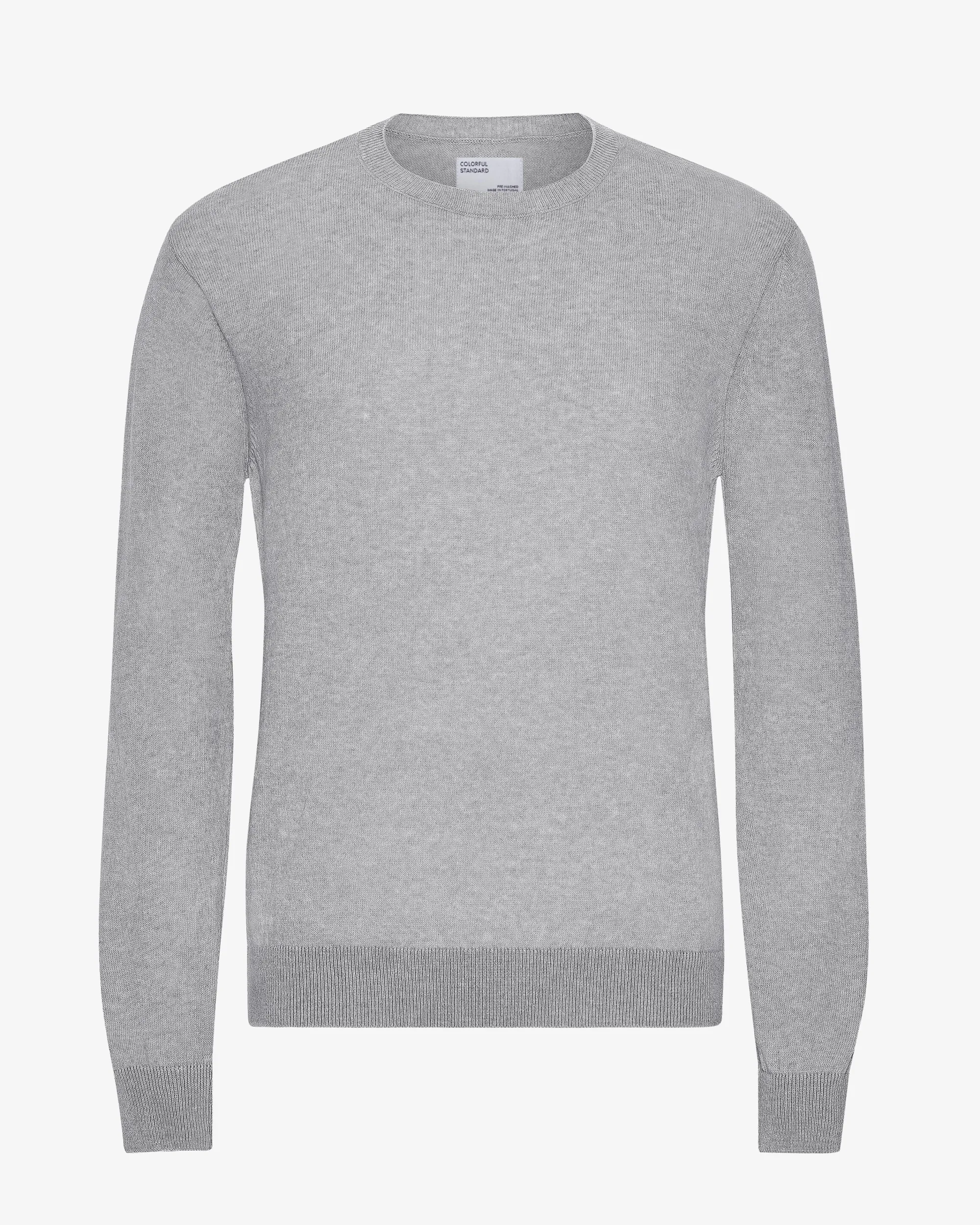 Light Merino Wool Crew - Heather Grey