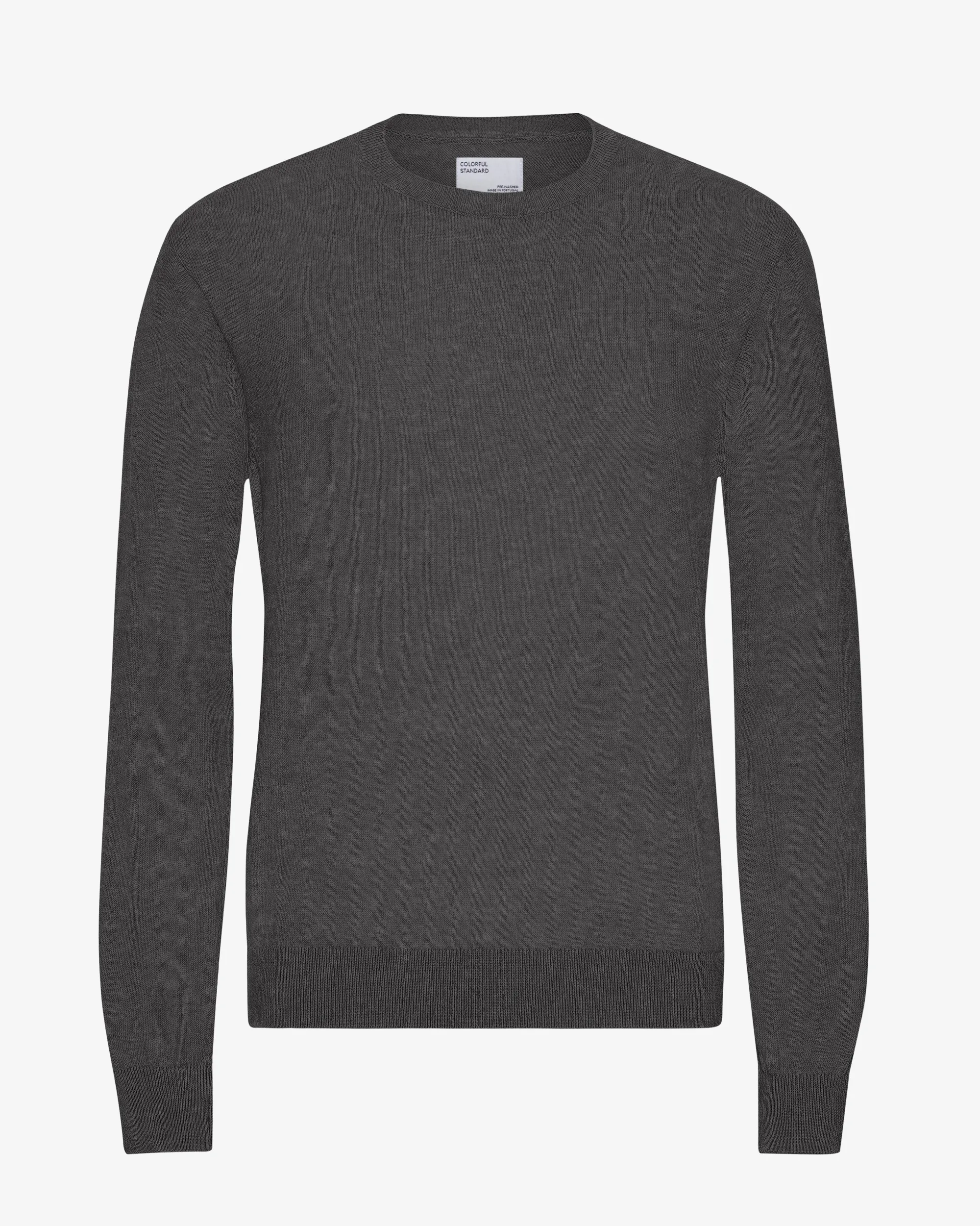 Light Merino Wool Crew - Lava Grey