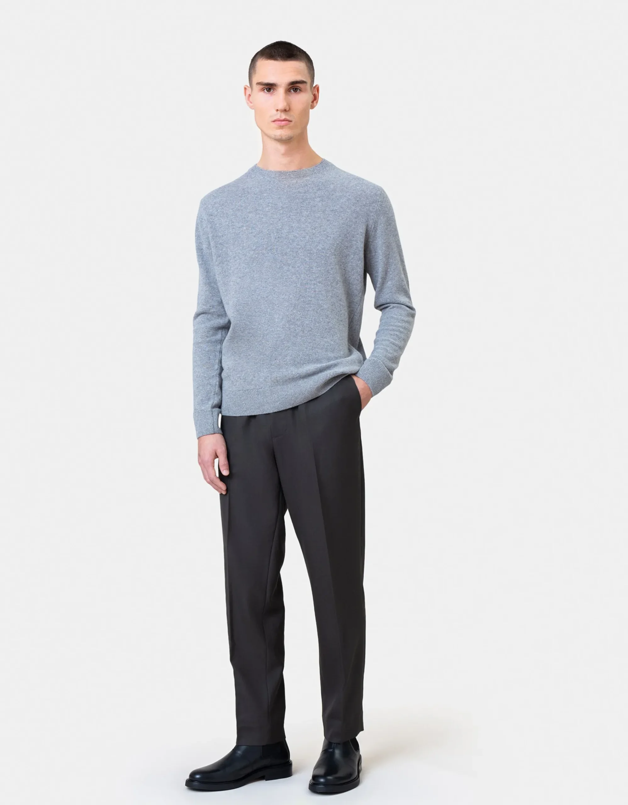 Light Merino Wool Crew - Soft Lavender