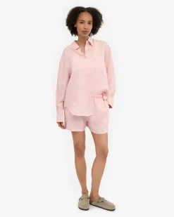 Linen Shorts - Faded Pink