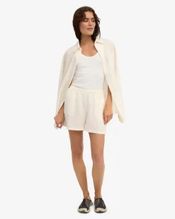 Linen Shorts - Ivory White