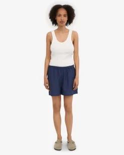 Linen Shorts - Marine Blue
