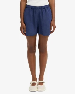Linen Shorts - Navy Blue