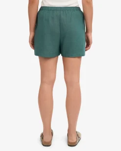 Linen Shorts - Ocean Green