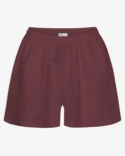 Linen Shorts - Oxblood Red
