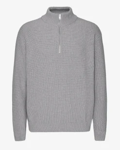 Merino Quarter Zip - Heather Grey