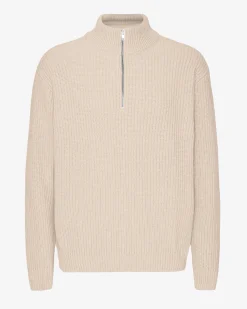 Merino Quarter Zip - Ivory White