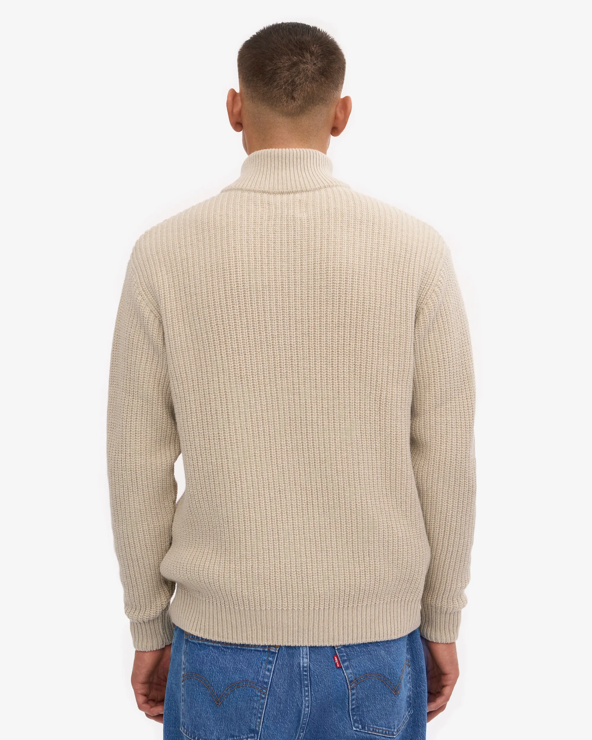 Merino Quarter Zip - Ivory White