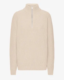 Merino Quarter Zip - Ivory White