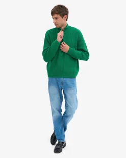 Merino Quarter Zip - Kelly Green