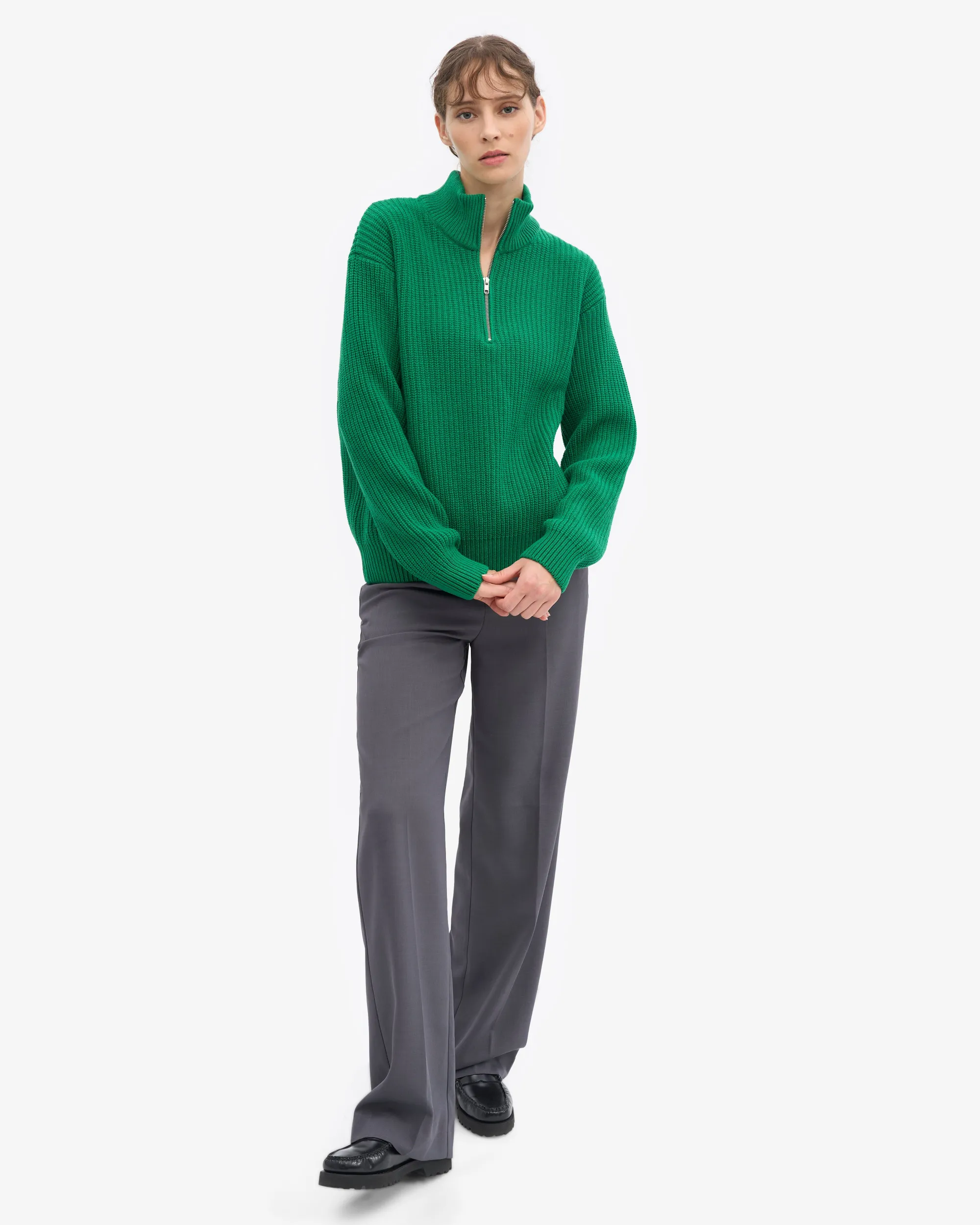 Merino Quarter Zip - Kelly Green