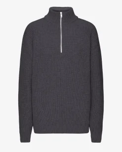 Merino Quarter Zip - Lava Grey