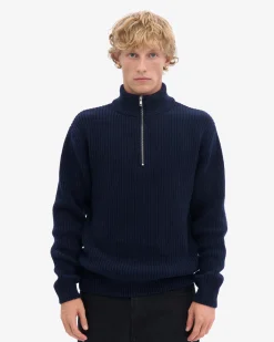 Merino Quarter Zip - Navy Blue