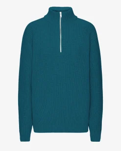 Merino Quarter Zip - Ocean Green