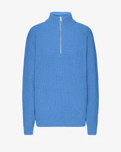Merino Quarter Zip - Pacific Blue