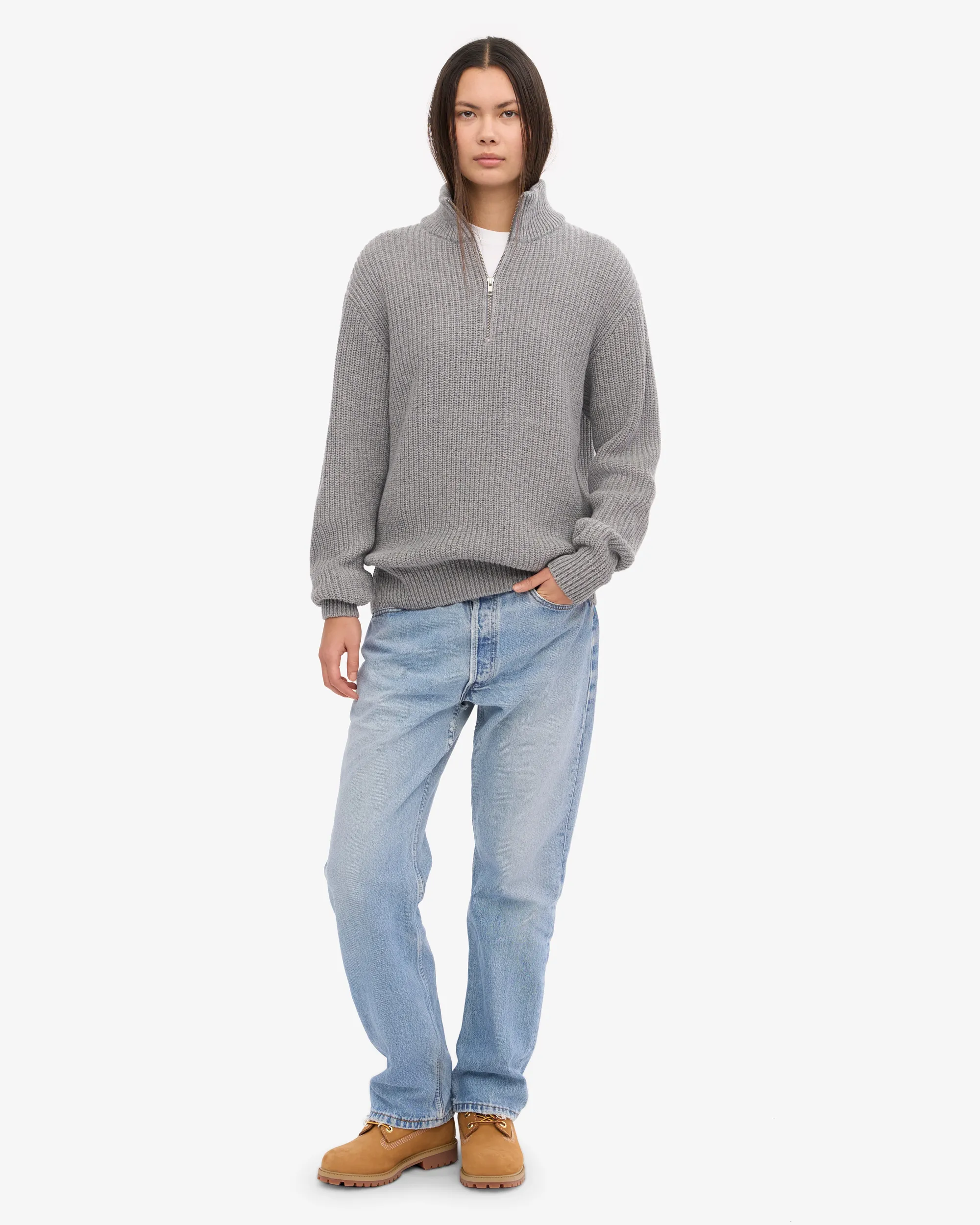 Merino Quarter Zip - Petrol Blue