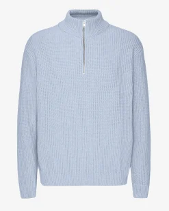 Merino Quarter Zip - Polar Blue
