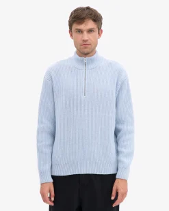 Merino Quarter Zip - Polar Blue