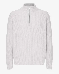 Merino Quarter Zip - Snow Melange
