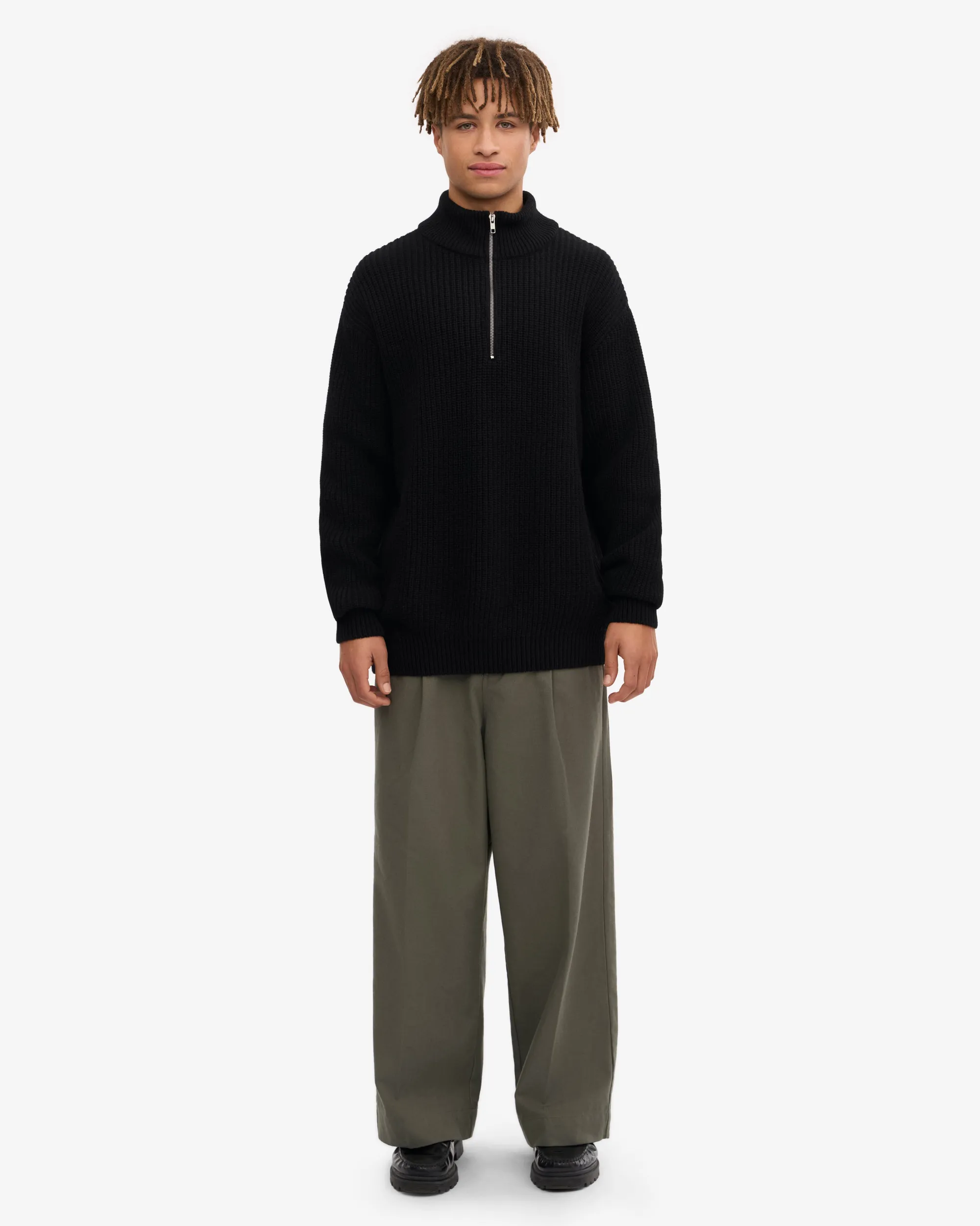 Merino Quarter Zip - Snow Melange