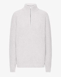 Merino Quarter Zip - Snow Melange