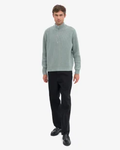 Merino Quarter Zip - Steel Blue