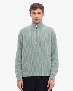 Merino Quarter Zip - Steel Blue