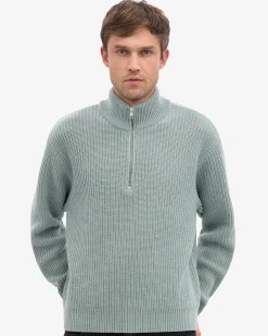 Merino Quarter Zip - Steel Blue