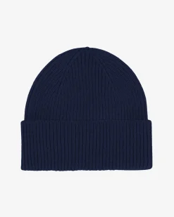 Merino Wool Beanie - Marine Blue