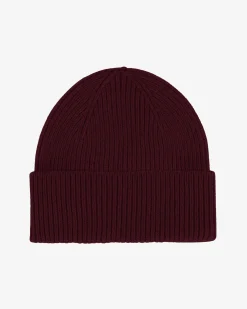 Merino Wool Beanie - Oxblood Red