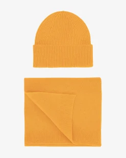 Merino Wool Beanie & Scarf - Burned Yellow