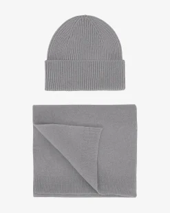 Merino Wool Beanie & Scarf - Heather Grey