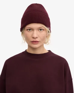 Merino Wool Beanie & Scarf - Oxblood Red